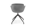 Chaise design avec accoudoirs GRAPIN en velours gris