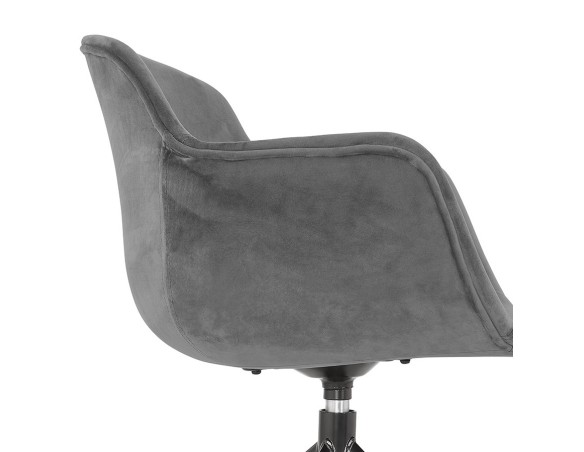 Chaise design avec accoudoirs GRAPIN en velours gris
