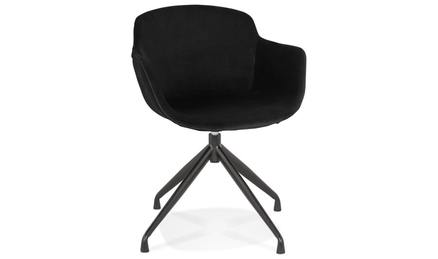 AC03930BLBL 5404028317976 Chaise design avec accoudoirs GRAPIN en velours noir