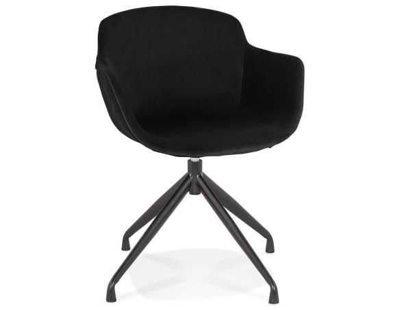 AC03930BLBL 5404028317976 Chaise design avec accoudoirs GRAPIN en velours noir