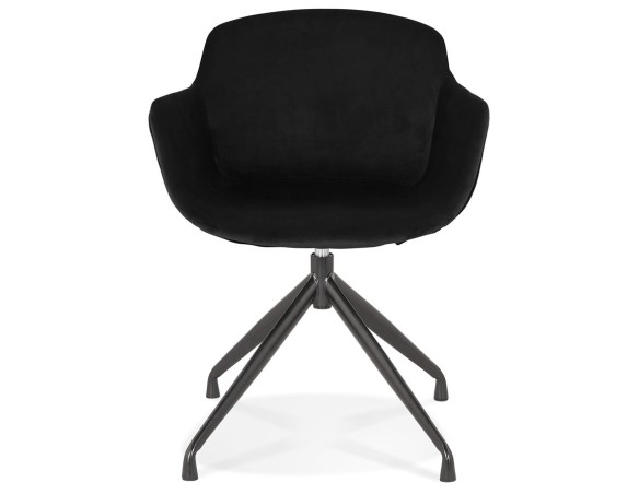 Chaise design avec accoudoirs GRAPIN en velours noir