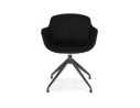 Chaise design avec accoudoirs GRAPIN en velours noir