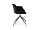 Chaise design avec accoudoirs GRAPIN en velours noir