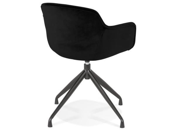 Chaise design avec accoudoirs GRAPIN en velours noir