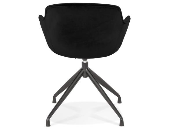 Chaise design avec accoudoirs GRAPIN en velours noir