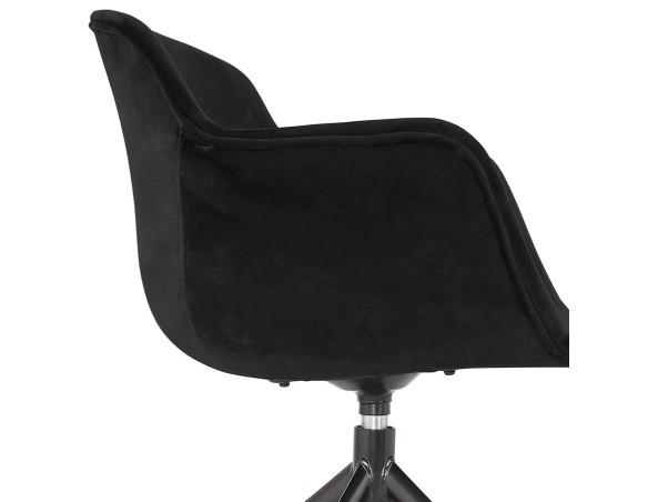 Chaise design avec accoudoirs GRAPIN en velours noir