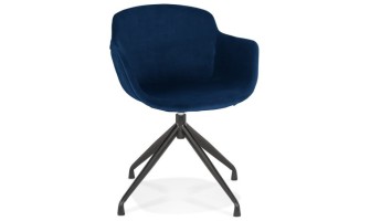 AC03940BUBL 5404028317990 Chaise design avec accoudoirs GRAPIN en velours bleu