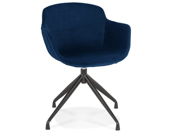 AC03940BUBL 5404028317990 Chaise design avec accoudoirs GRAPIN en velours bleu