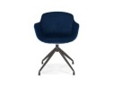 Chaise design avec accoudoirs GRAPIN en velours bleu