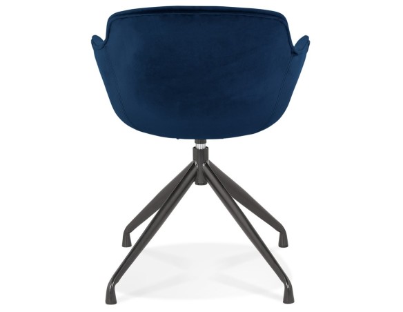 Chaise design avec accoudoirs GRAPIN en velours bleu