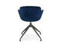 Chaise design avec accoudoirs GRAPIN en velours bleu
