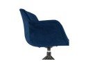 Chaise design avec accoudoirs GRAPIN en velours bleu