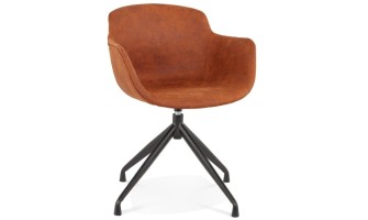 AC03950BRBL 5404028318010 Chaise design avec accoudoirs SOUND en microfibre brune