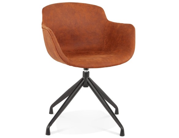 AC03950BRBL 5404028318010 Chaise design avec accoudoirs SOUND en microfibre brune