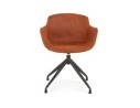 Chaise design avec accoudoirs SOUND en microfibre brune