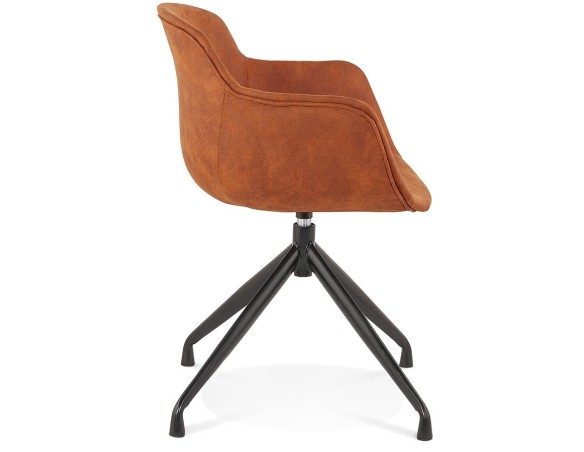 Chaise design avec accoudoirs SOUND en microfibre brune
