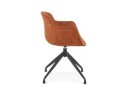 Chaise design avec accoudoirs SOUND en microfibre brune