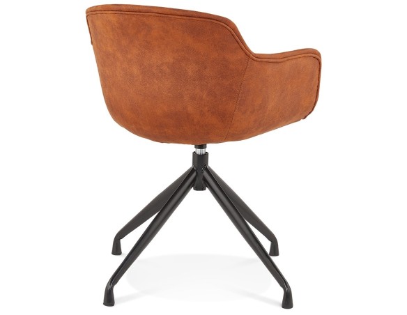 Chaise design avec accoudoirs SOUND en microfibre brune