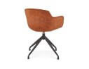 Chaise design avec accoudoirs SOUND en microfibre brune
