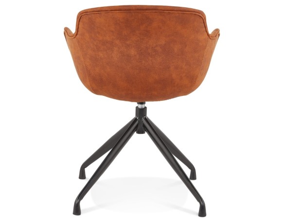 Chaise design avec accoudoirs SOUND en microfibre brune