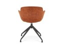 Chaise design avec accoudoirs SOUND en microfibre brune