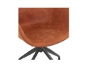 Chaise design avec accoudoirs SOUND en microfibre brune