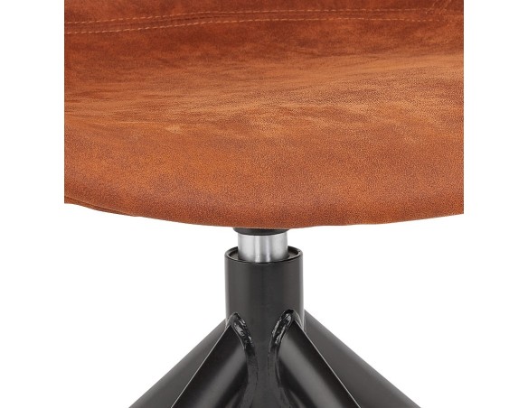 Chaise design avec accoudoirs SOUND en microfibre brune