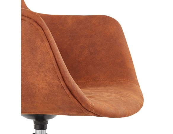 Chaise design avec accoudoirs SOUND en microfibre brune