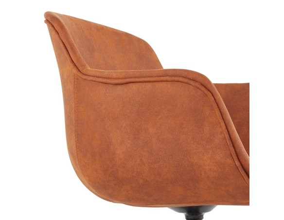 Chaise design avec accoudoirs SOUND en microfibre brune