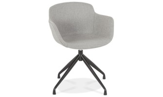 AC03960LGBL 5404028318034 Chaise design avec accoudoirs SWAN en tissu gris