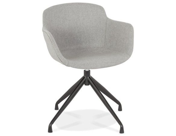 AC03960LGBL 5404028318034 Chaise design avec accoudoirs SWAN en tissu gris