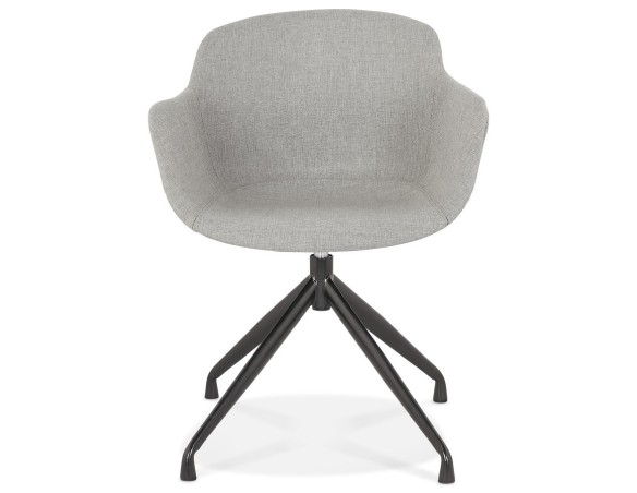 Chaise design avec accoudoirs SWAN en tissu gris
