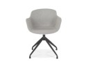 Chaise design avec accoudoirs SWAN en tissu gris