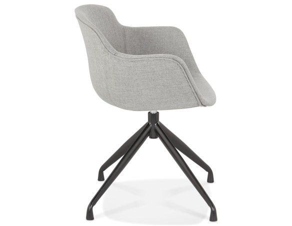 Chaise design avec accoudoirs SWAN en tissu gris
