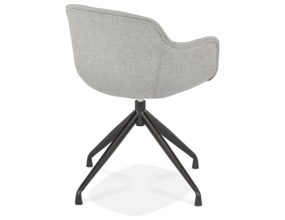 Chaise design avec accoudoirs SWAN en tissu gris