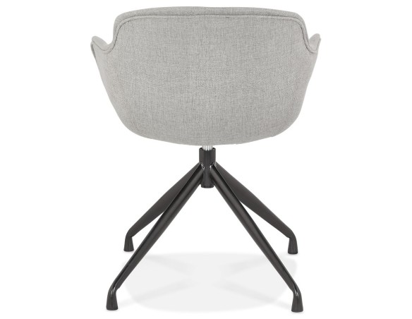 Chaise design avec accoudoirs SWAN en tissu gris