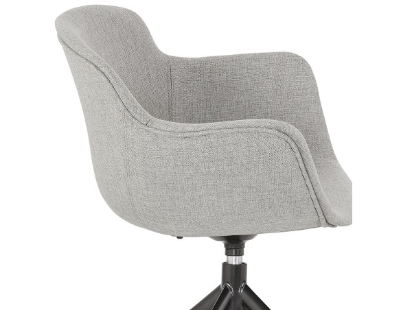 Chaise design avec accoudoirs SWAN en tissu gris