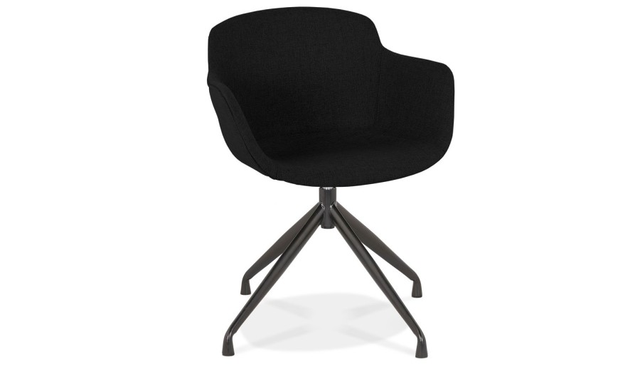 AC03970BLBL 5404028318058 Chaise design avec accoudoirs SWAN en tissu noir
