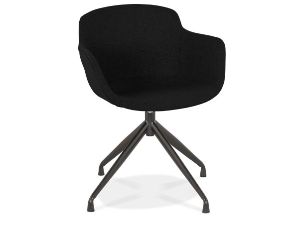 AC03970BLBL 5404028318058 Chaise design avec accoudoirs SWAN en tissu noir