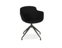 AC03970BLBL 5404028318058 Chaise design avec accoudoirs SWAN en tissu noir