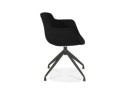 Chaise design avec accoudoirs SWAN en tissu noir