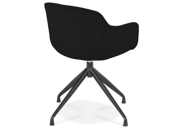 Chaise design avec accoudoirs SWAN en tissu noir