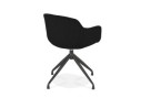 Chaise design avec accoudoirs SWAN en tissu noir