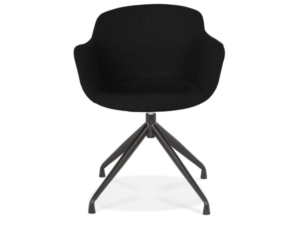 Chaise design avec accoudoirs SWAN en tissu noir