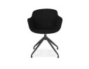 Chaise design avec accoudoirs SWAN en tissu noir