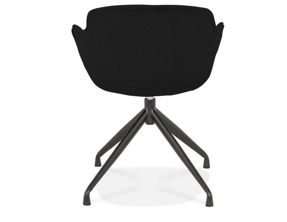 Chaise design avec accoudoirs SWAN en tissu noir
