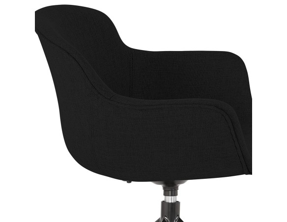 Chaise design avec accoudoirs SWAN en tissu noir