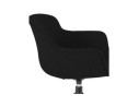 Chaise design avec accoudoirs SWAN en tissu noir