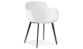 AC04050WHBL 5404028331903 Chaise avec accoudoirs RACHEL en tissu bouclé blanc