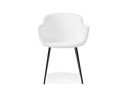 Chaise avec accoudoirs RACHEL en tissu bouclé blanc